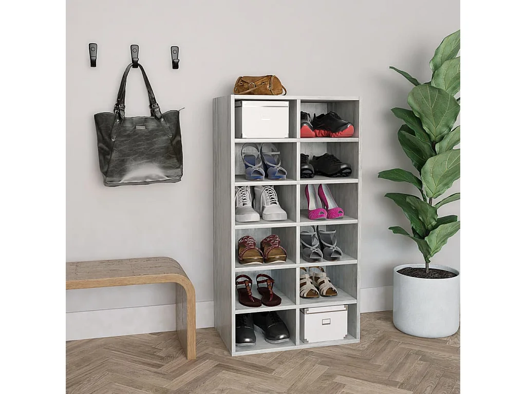 Étagère à chaussures Gris béton 54 x 34x100