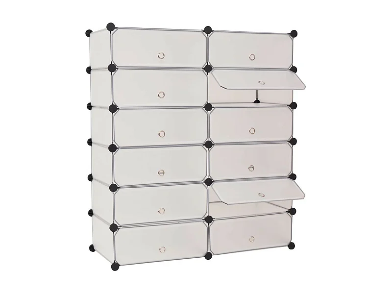 Armoire à chaussures avec 12 compartiments Blanc