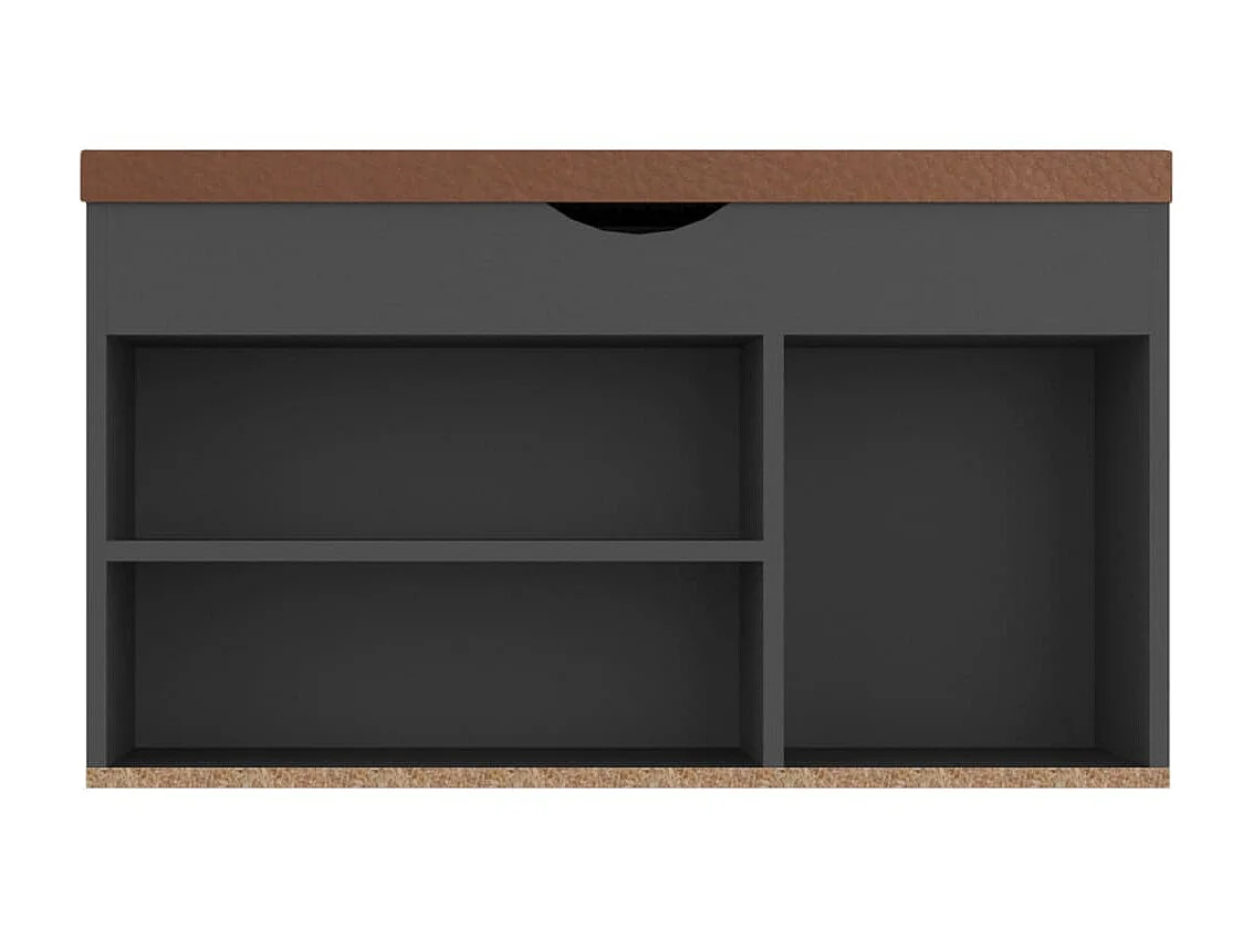 Banc à chaussures avec coussin Gris 80x30x47