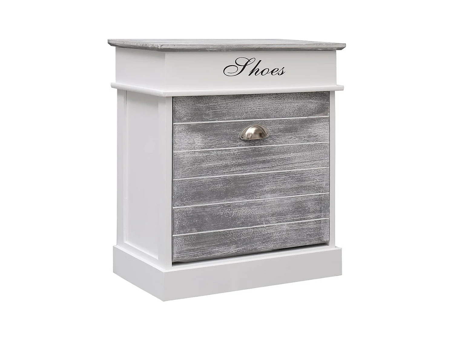 Armoire à chaussures Gris 50 x 28x58 Bois de Paulownia 2