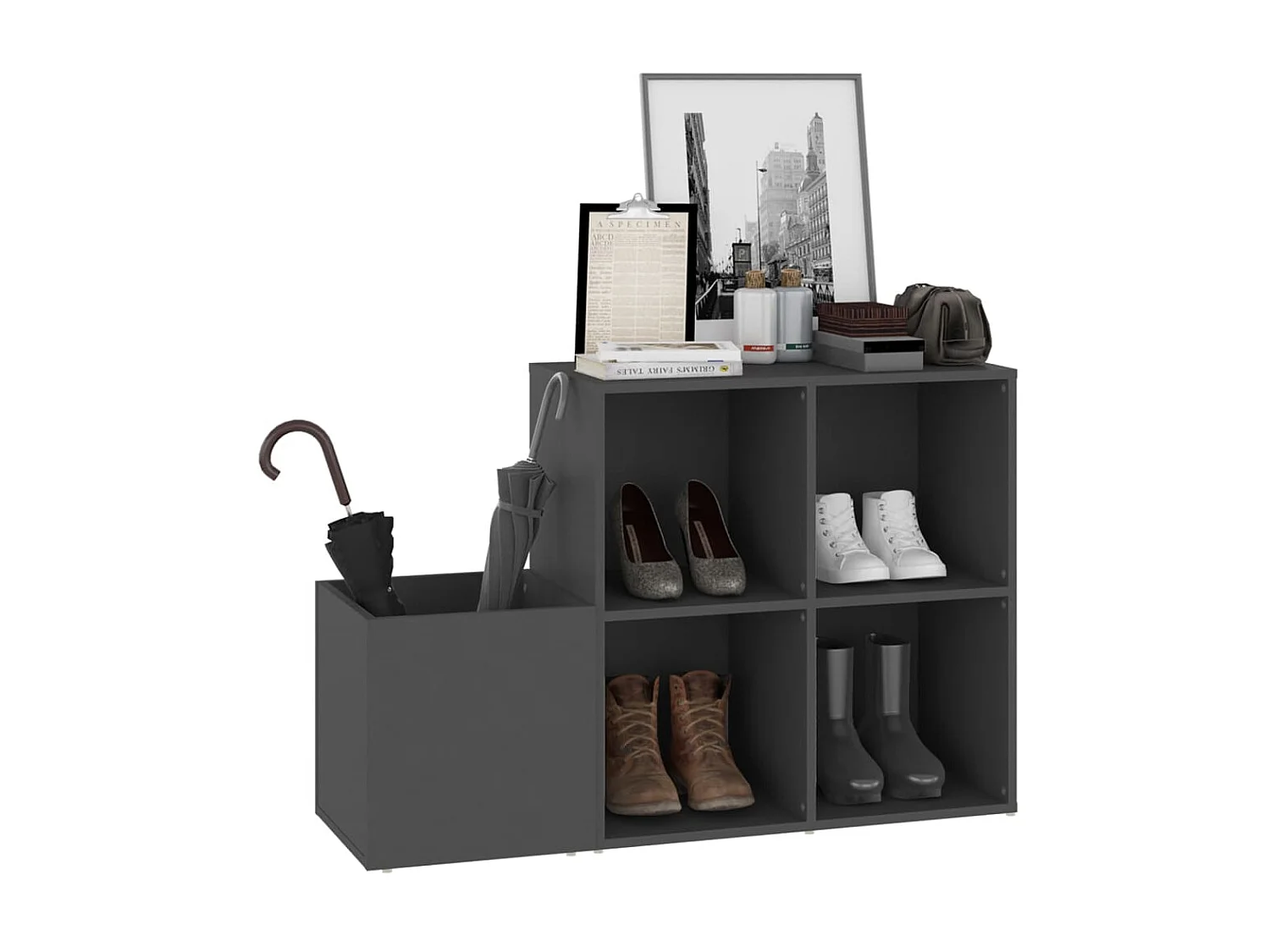 Armoire à chaussures entrée Gris 105x35,5x70