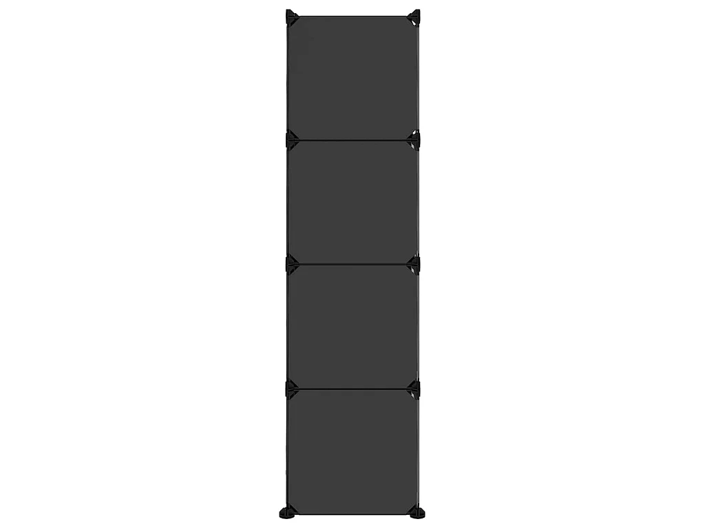 Cubes de rangement 12 pcs avec portes Noir PP