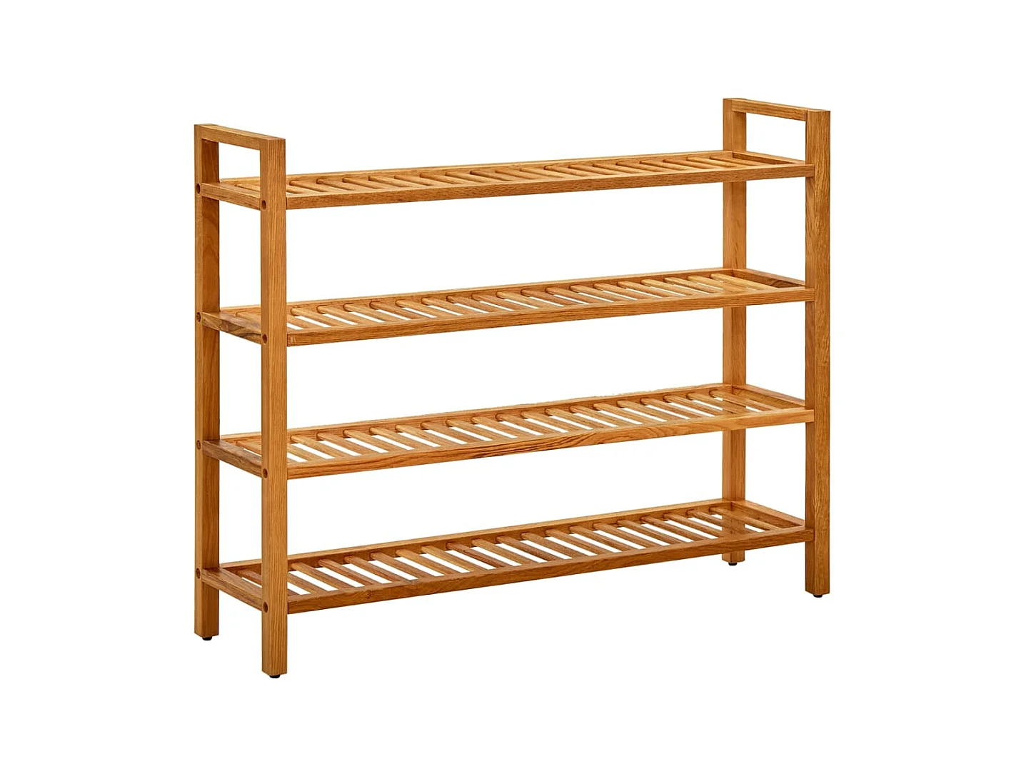 Étagère à chaussures à 4 niveaux 100x27x80 Chêne massif