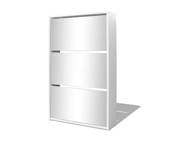 Meuble à chaussures 3 étagères 63 x 17x102,5 Miroir Blanc