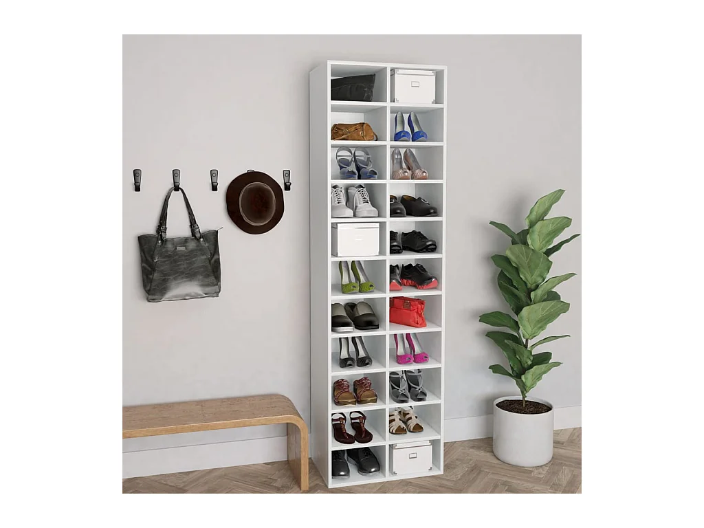 Armoire à chaussures Blanc 54 x 34x183