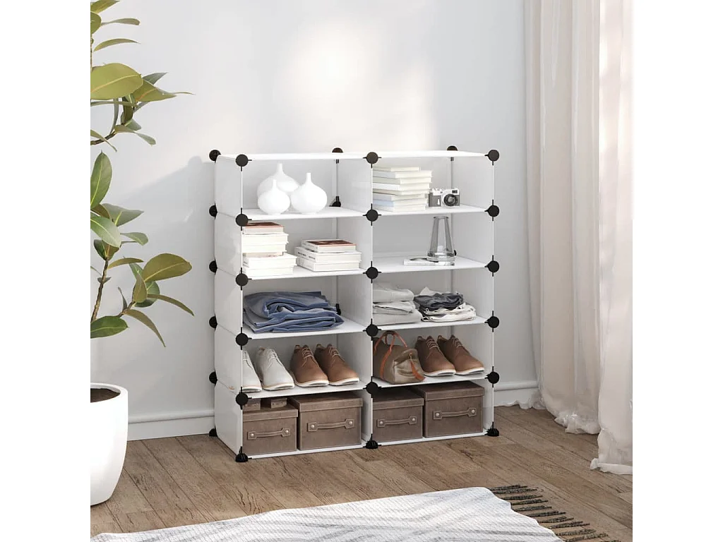 Étagère à chaussures Transparent 84x32x88,5 PP