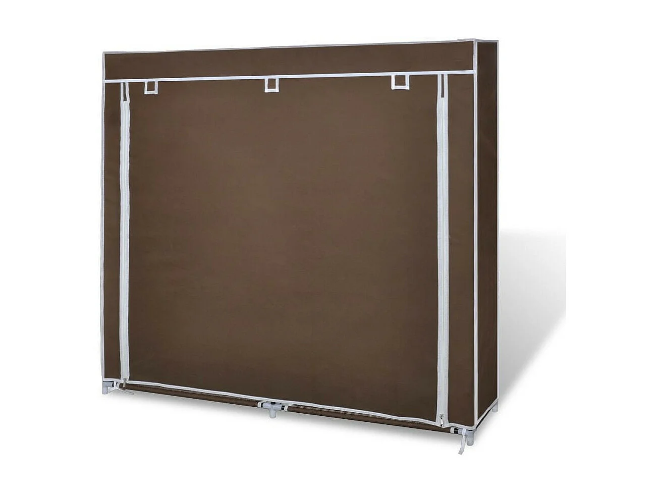 Armoire à chaussures avec housse 115 x 28x110 Tissu Marron