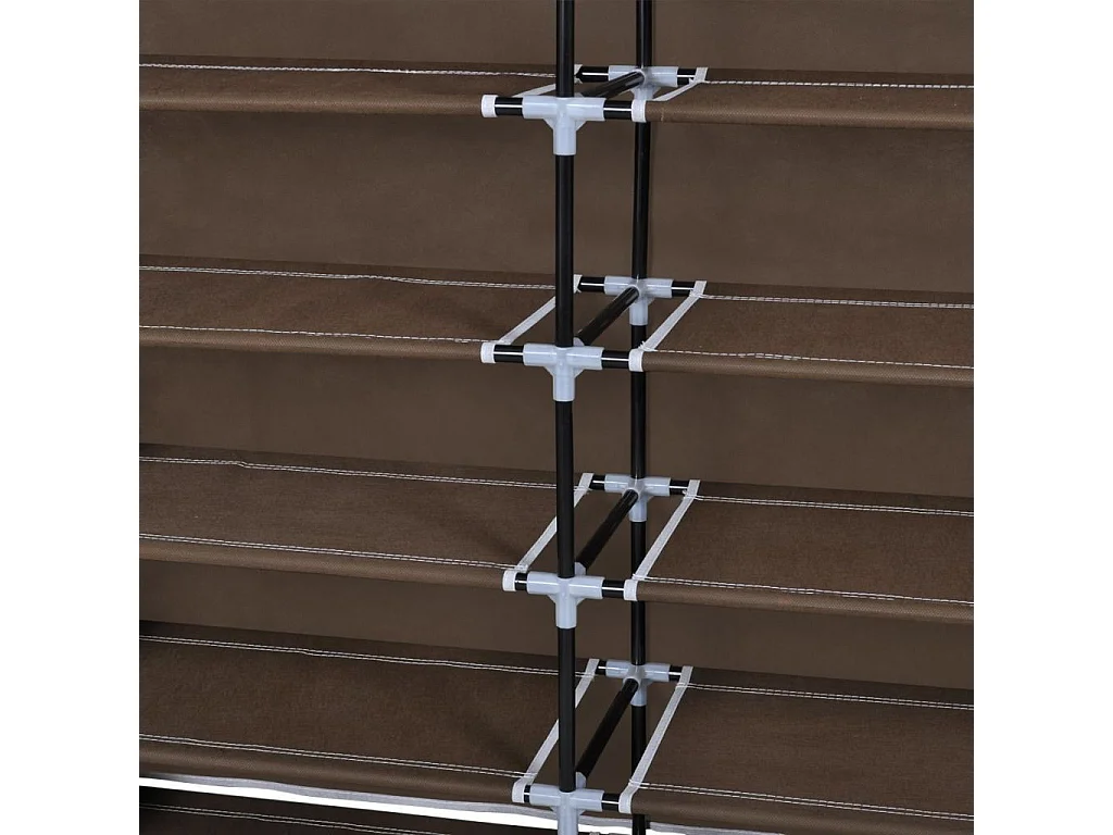 Armoire à chaussures avec housse 115 x 28x110 Tissu Marron