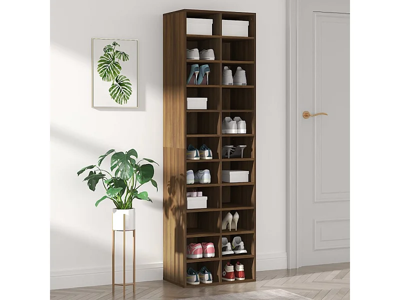 Meuble à chaussures Chêne marron 54x34x183 Bois d'ingénierie