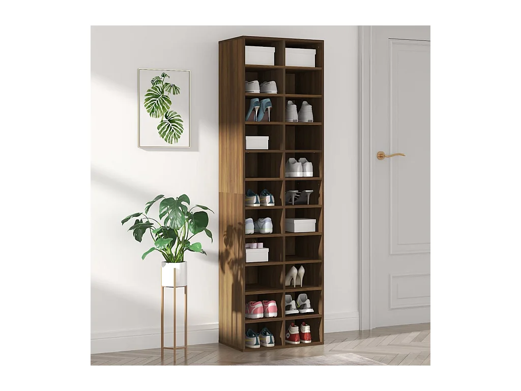 Meuble à chaussures Chêne marron 54x34x183 Bois d'ingénierie