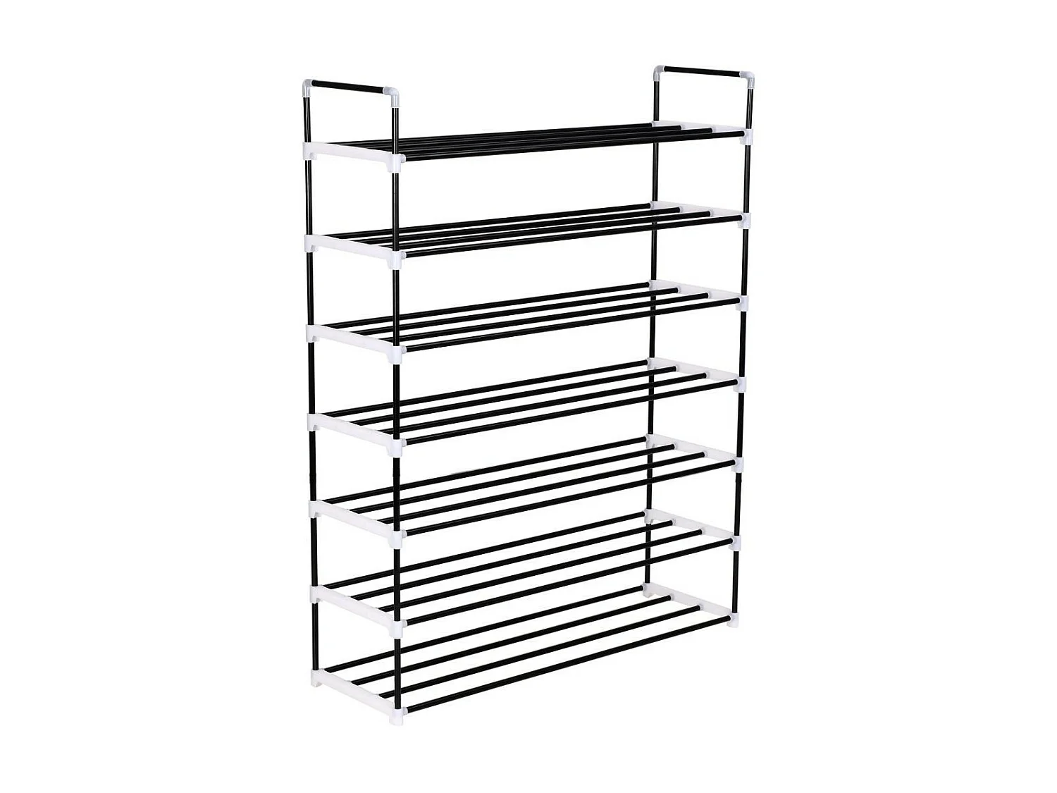Range-chaussures avec 7 étagères Métal et plastique Noir
