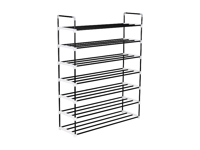 Range-chaussures avec 7 étagères Métal et plastique Noir