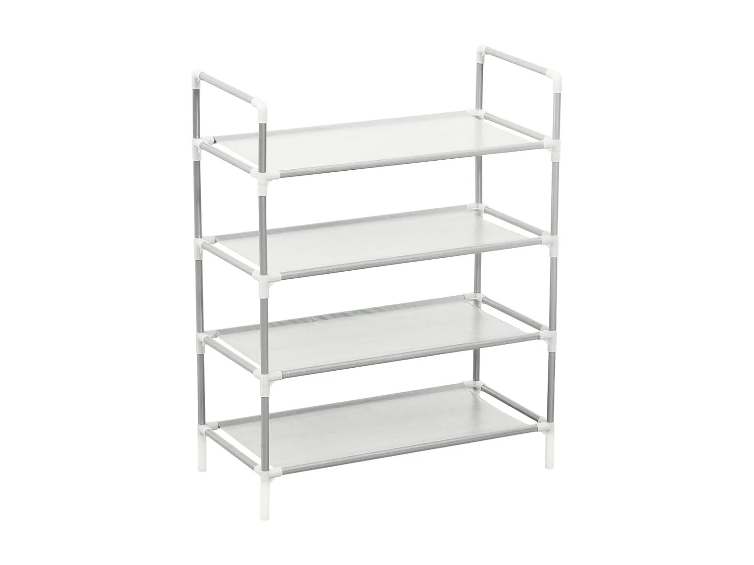 Étagère à chaussures 4 étagères Métal et tissu intissé Argenté