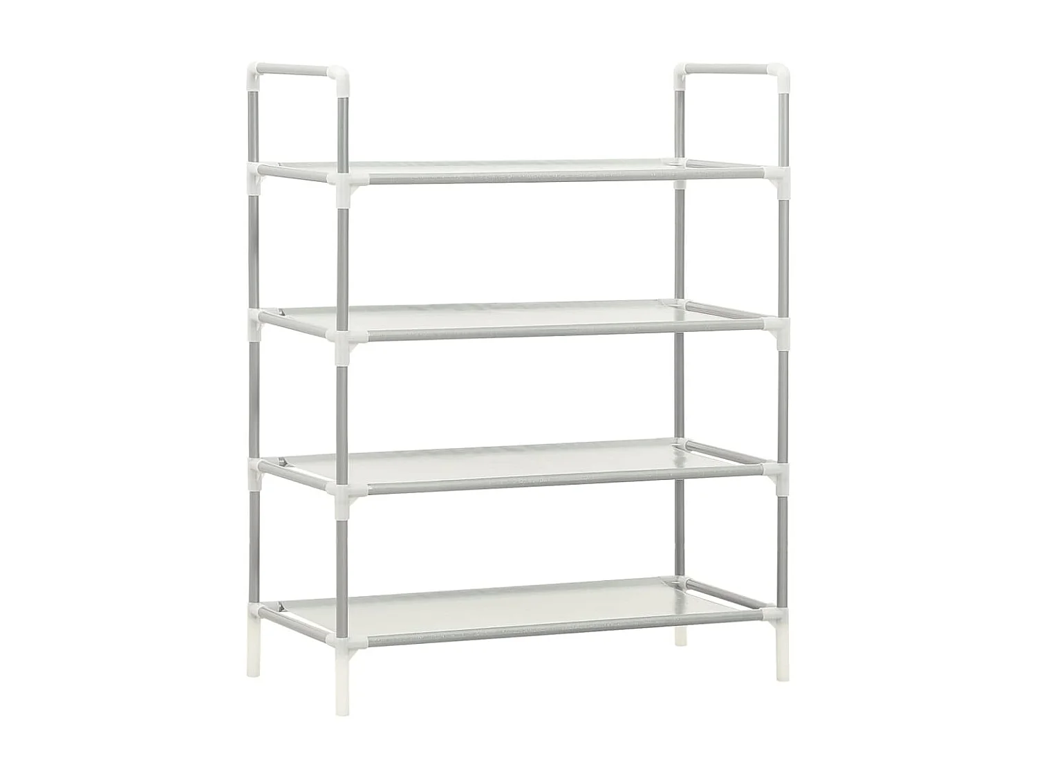 Étagère à chaussures 4 étagères Métal et tissu intissé Argenté