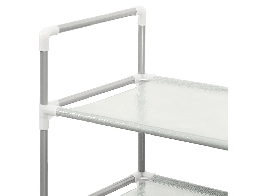 Étagère à chaussures 4 étagères Métal et tissu intissé Argenté