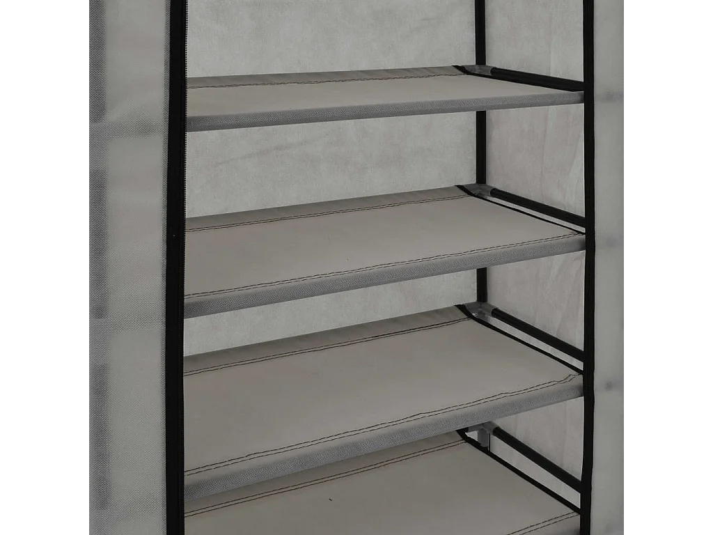Armoire à chaussures avec housse Gris 58x28x106 Tissu