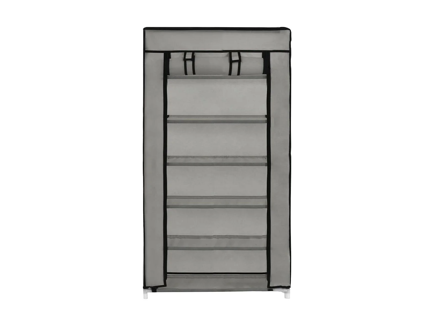 Armoire à chaussures avec housse Gris 58x28x106 Tissu