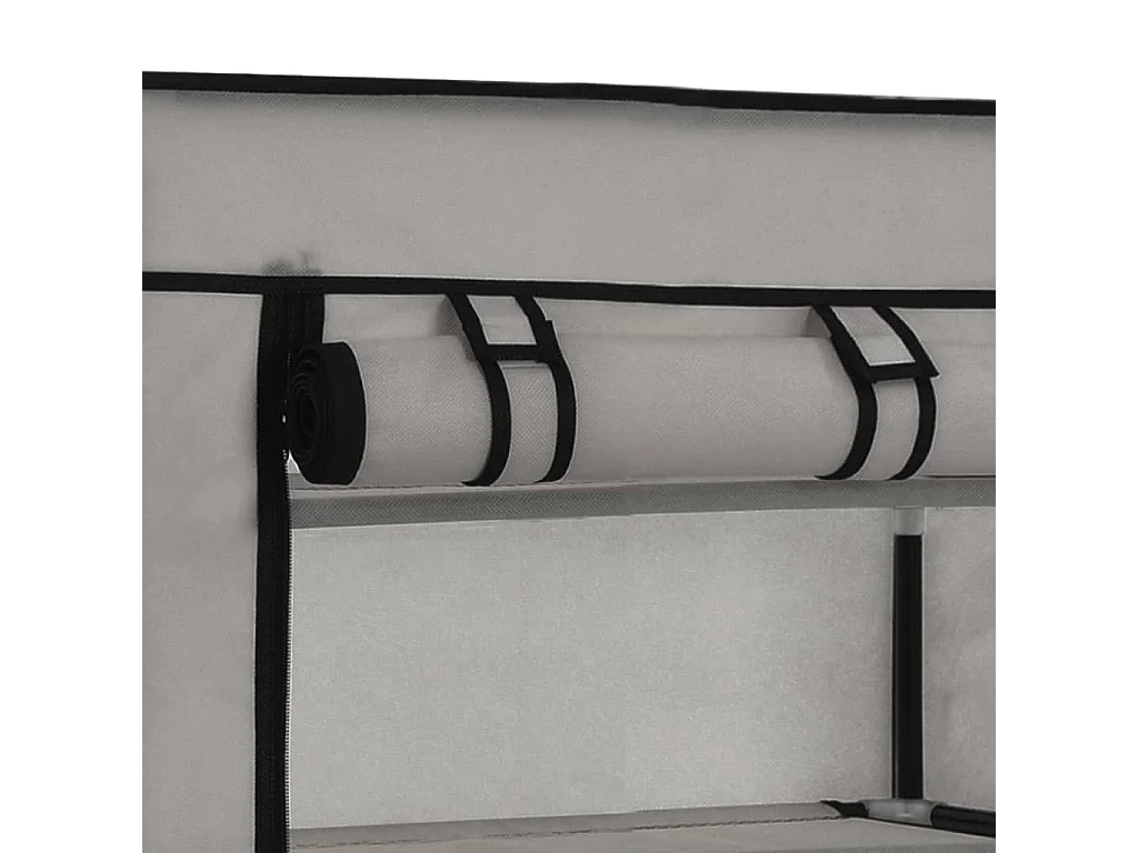 Armoire à chaussures avec housse Gris 58x28x106 Tissu