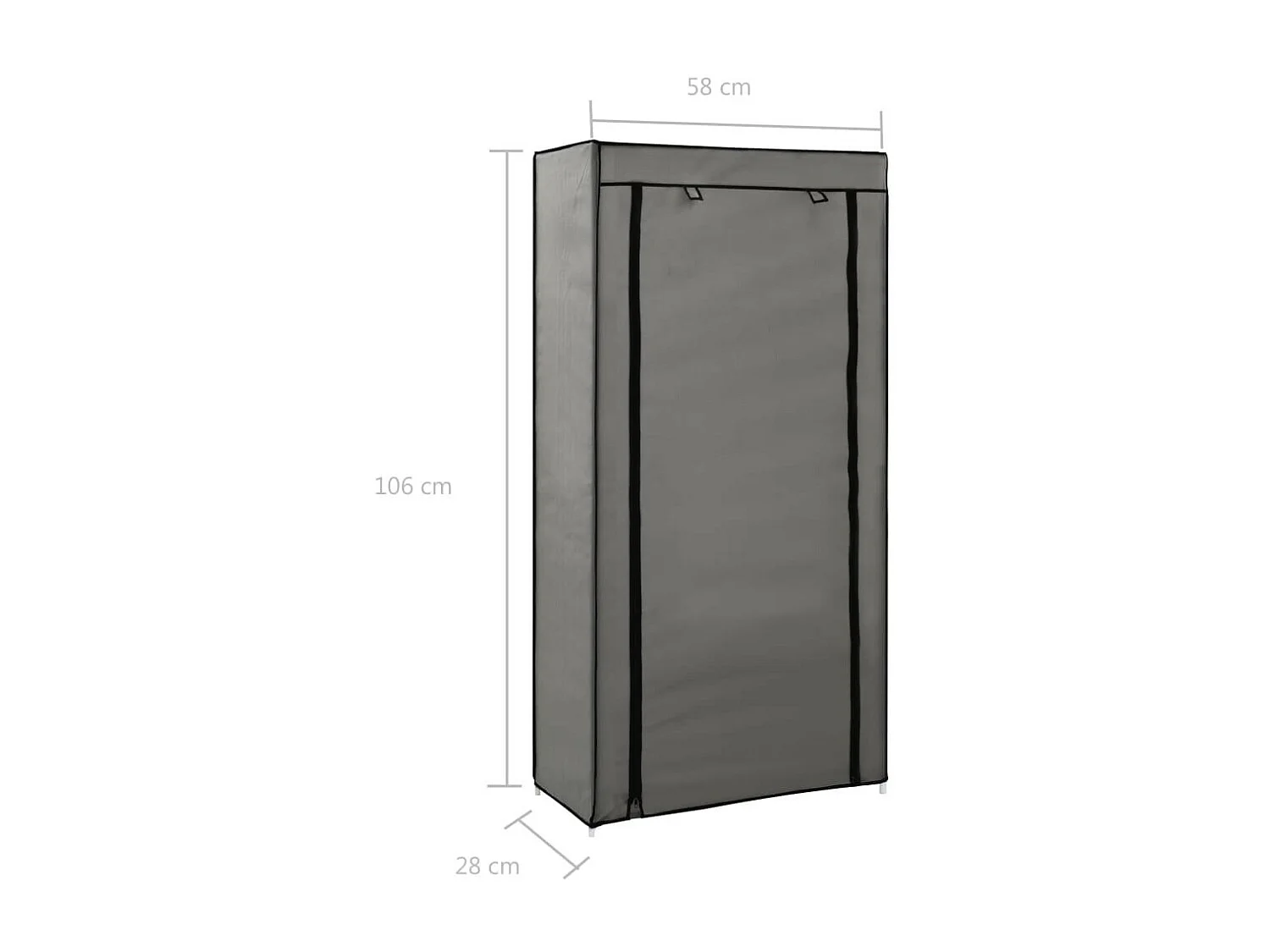 Armoire à chaussures avec housse Gris 58x28x106 Tissu