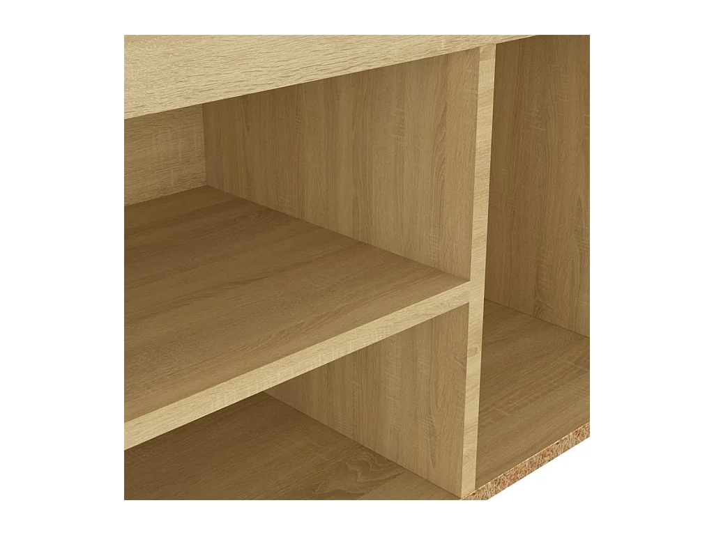 Schoenenbank met kussen 80x30x47 cm bewerkt hout sonoma eiken