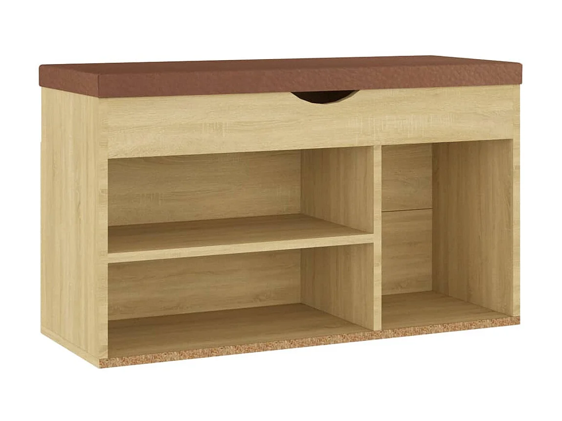 Banc à chaussures et coussin Chêne sonoma 80x30x47