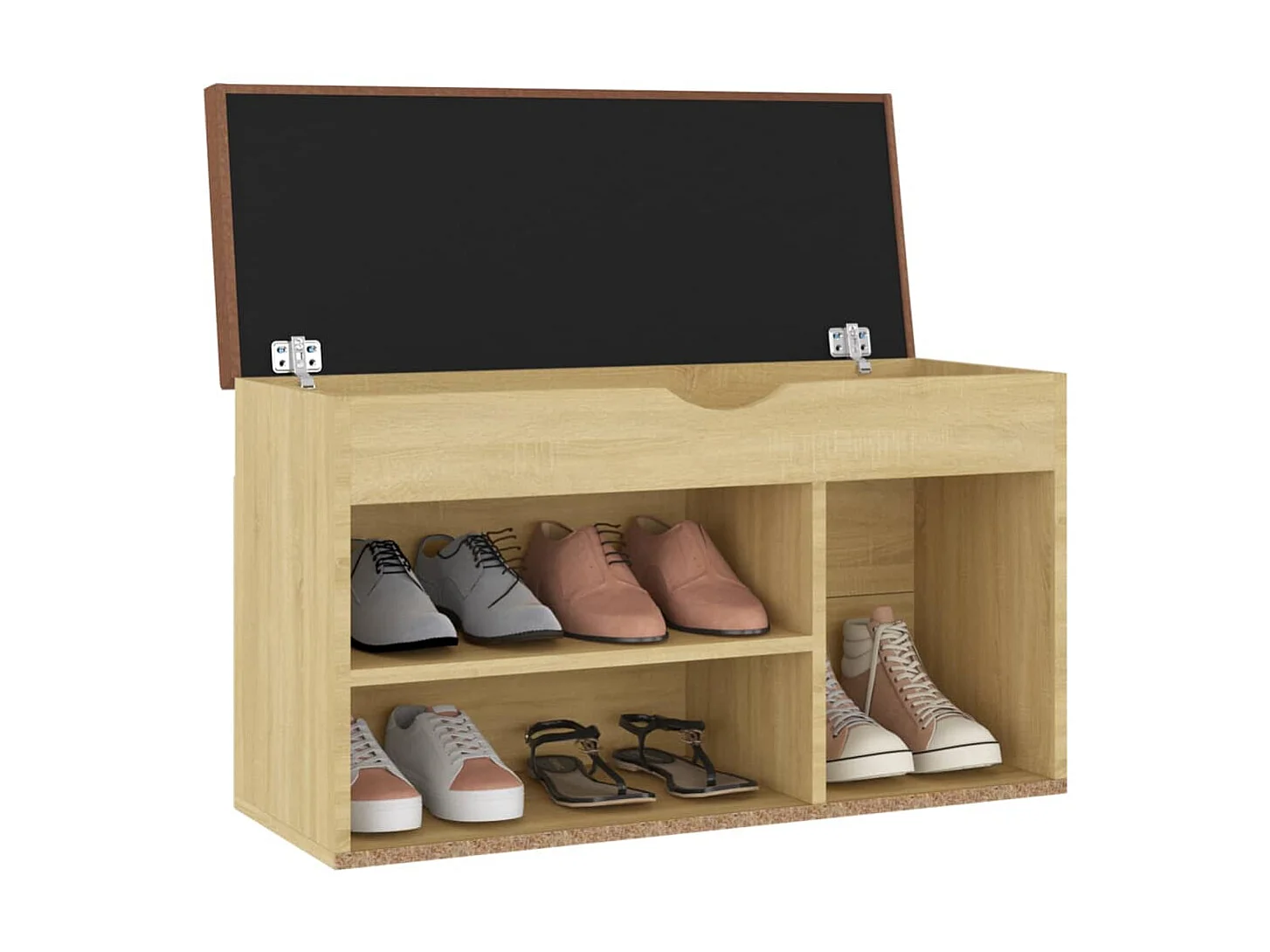 Banc à chaussures et coussin Chêne sonoma 80x30x47