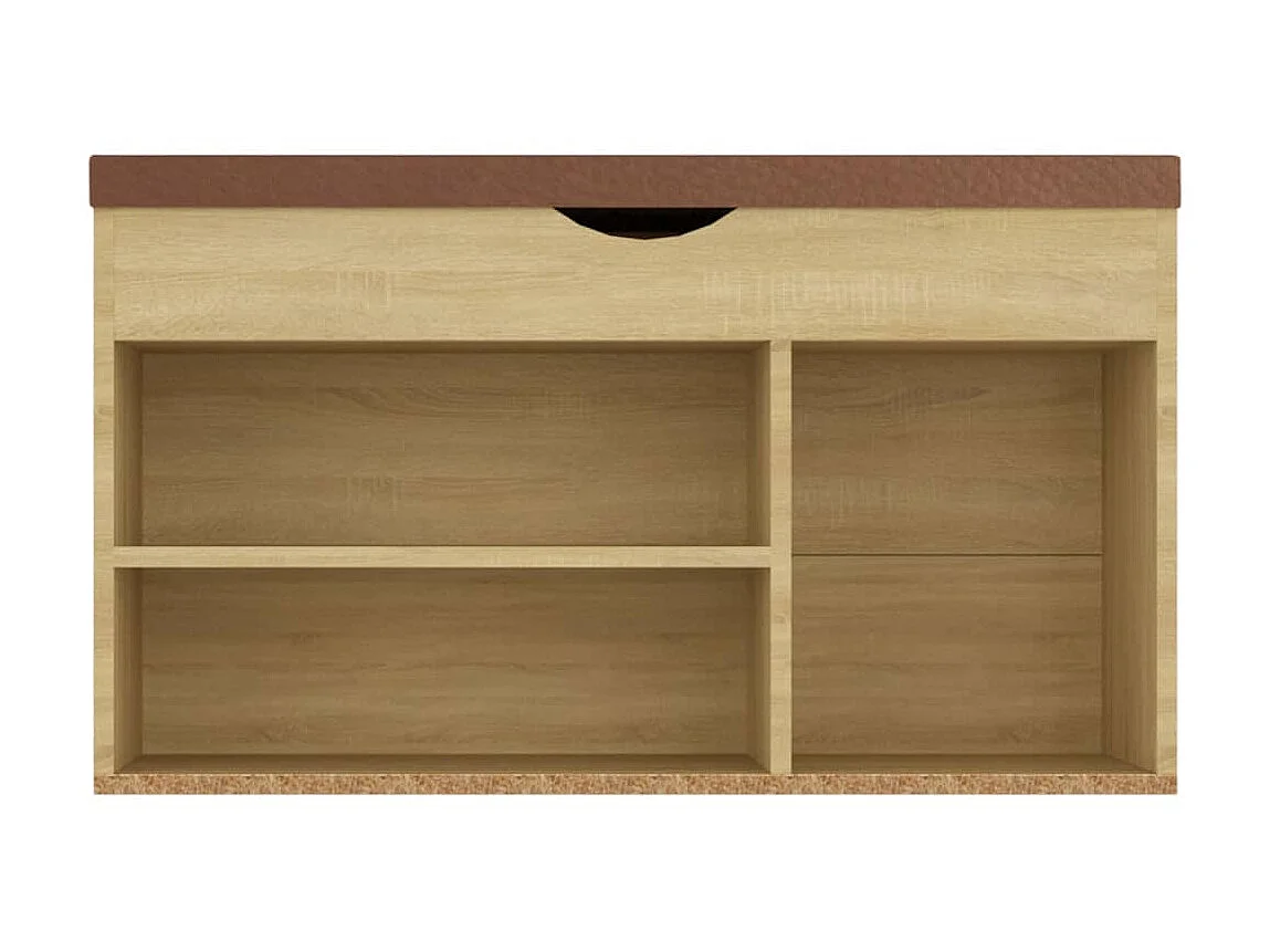 Banc à chaussures et coussin Chêne sonoma 80x30x47