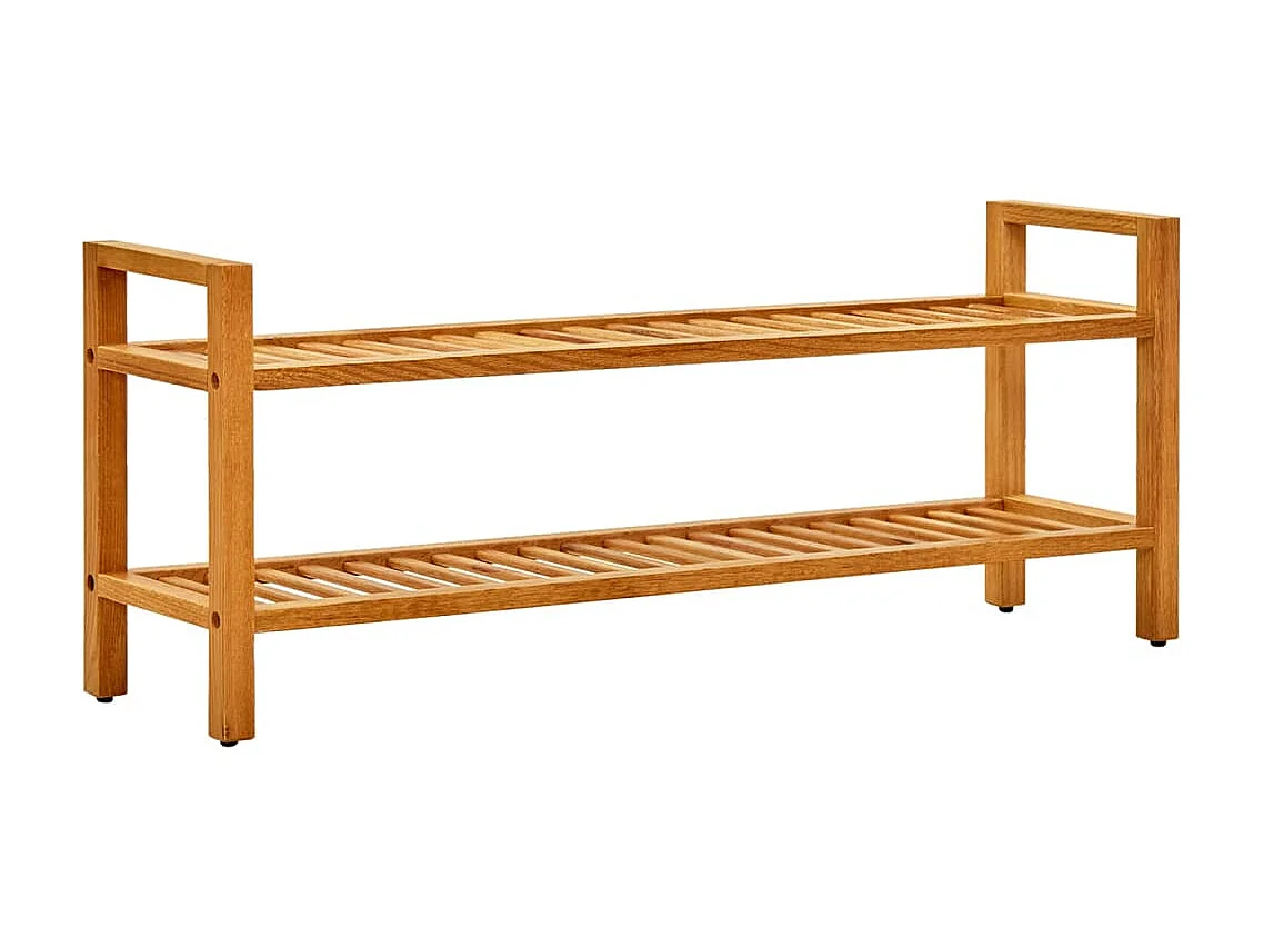 Étagère à chaussures à 2 niveaux 100x27x40 Chêne massif