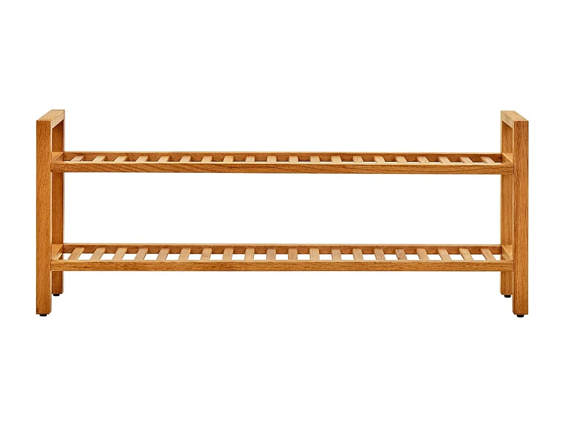 Étagère à chaussures à 2 niveaux 100x27x40 Chêne massif