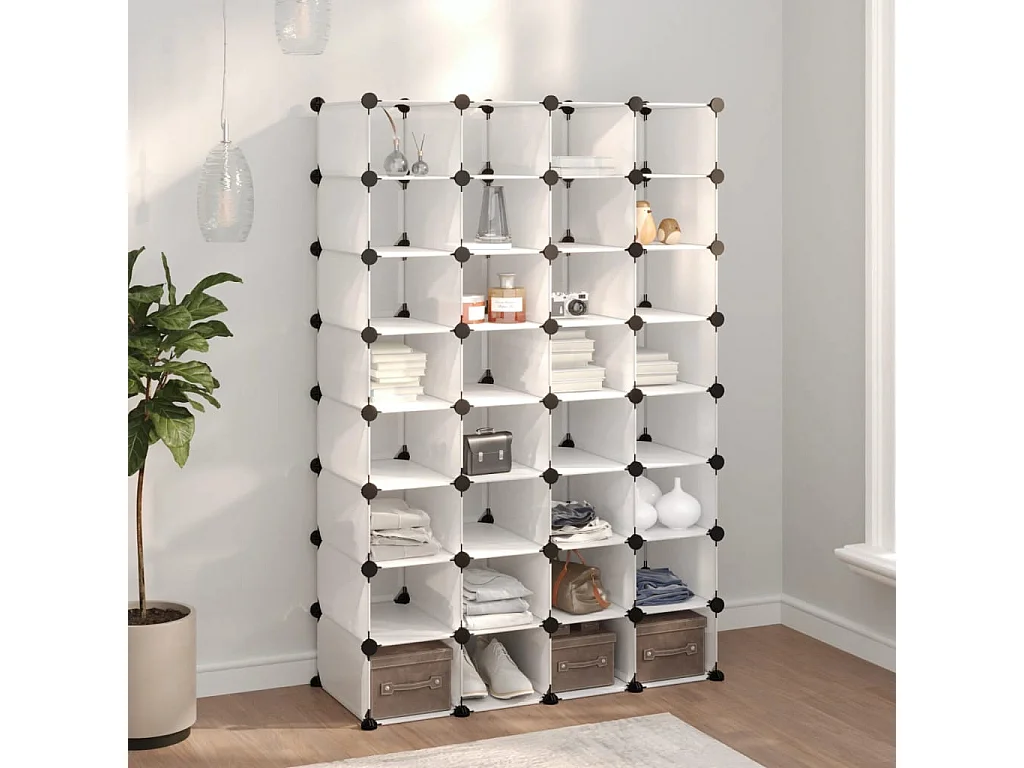 Étagère à chaussures Transparent 93x36,5x140 PP