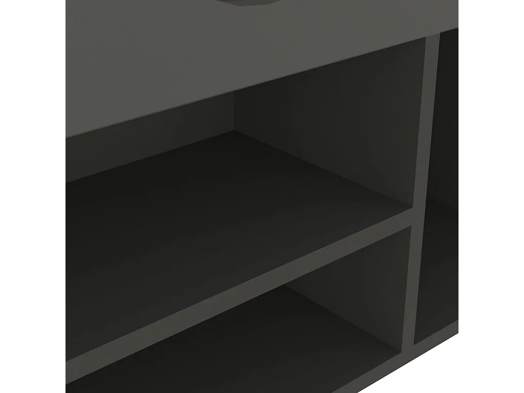 Banc à chaussures avec coussin Gris 104x30x49