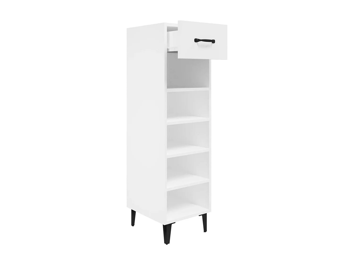 Armoire à chaussure Blanc brillant 30x35x105 Bois ingénierie