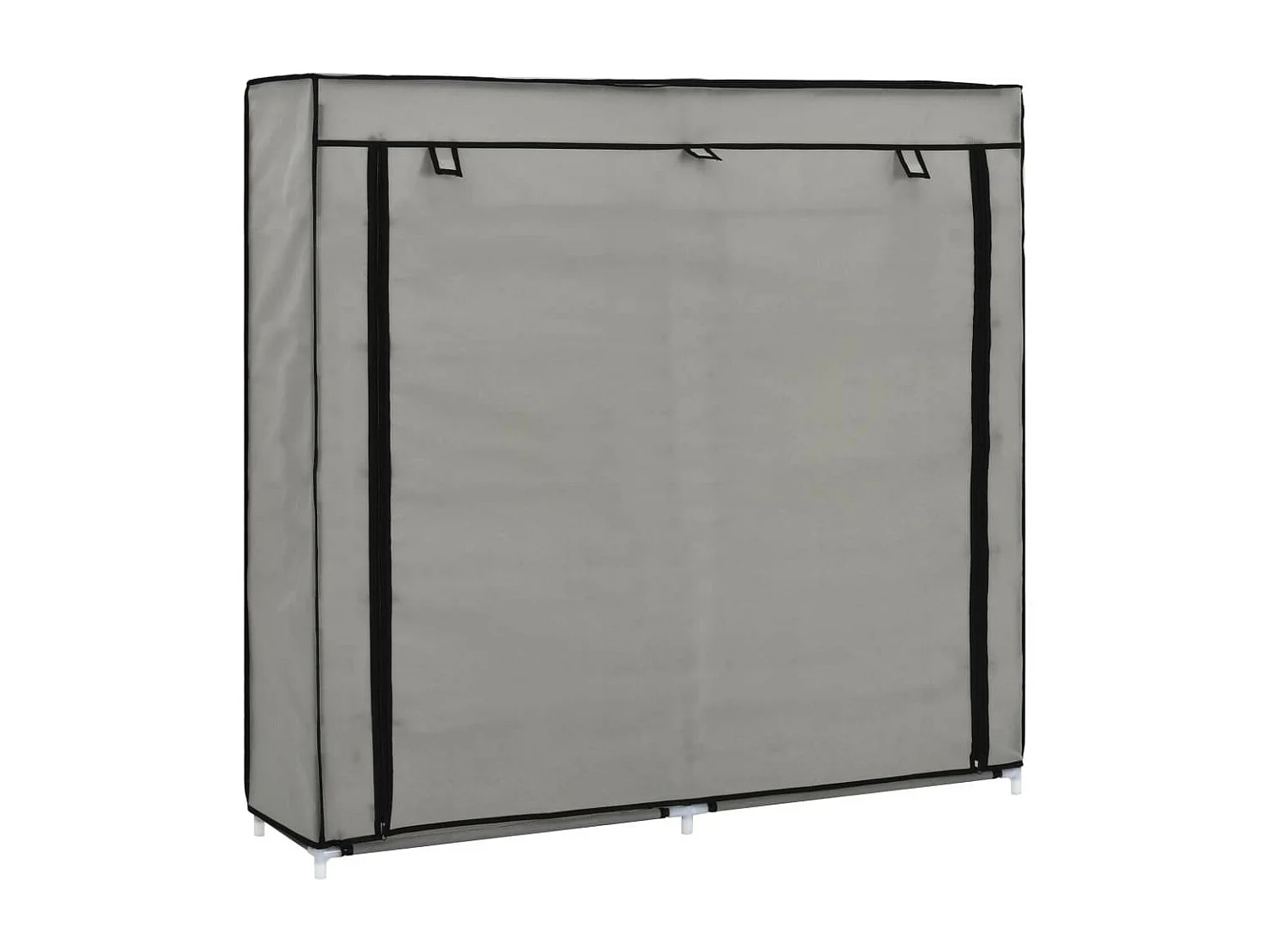 Armoire à chaussures avec housse Gris 115x28x110 Tissu