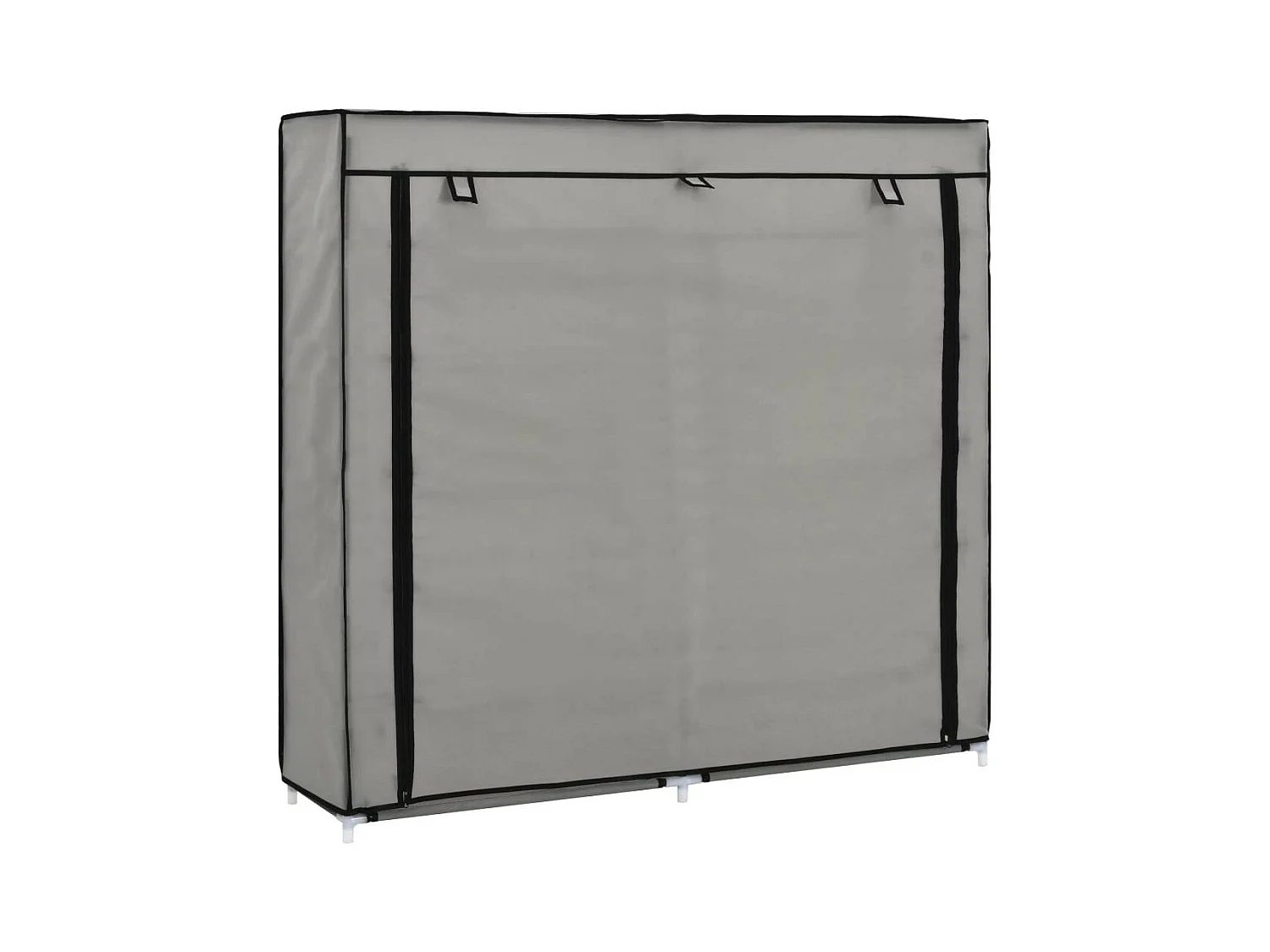Armoire à chaussures avec housse Gris 115x28x110 Tissu