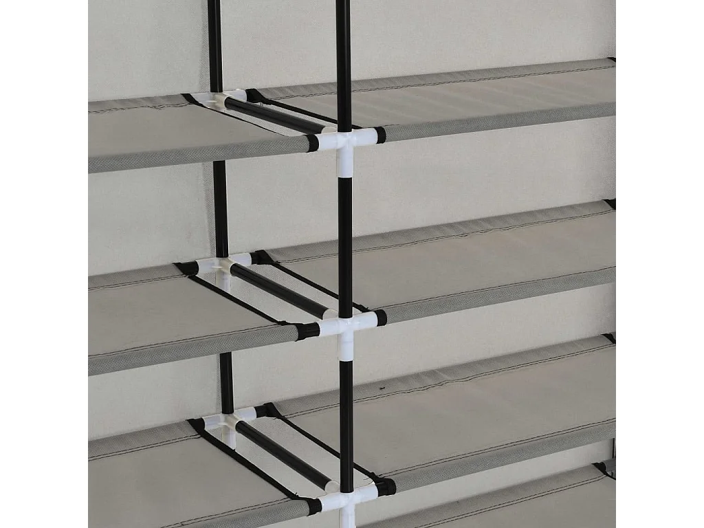 Armoire à chaussures avec housse Gris 115x28x110 Tissu