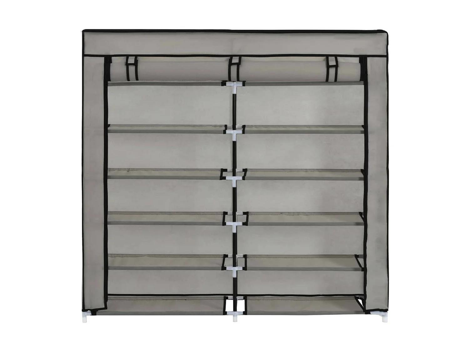 Armoire à chaussures avec housse Gris 115x28x110 Tissu