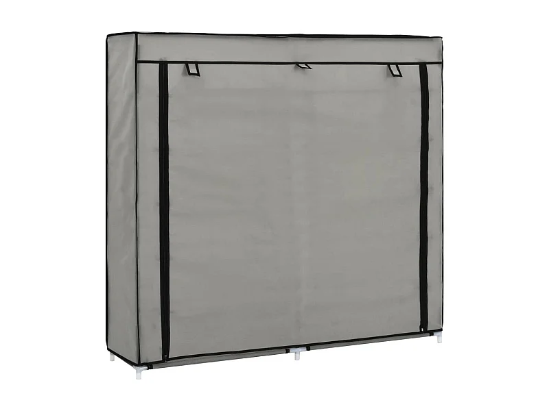 Armoire à chaussures avec housse Gris 115x28x110 Tissu