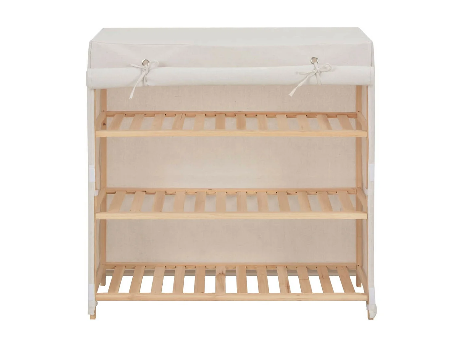 Armoire à chaussures avec housse Blanc 79x40x80 Tissu