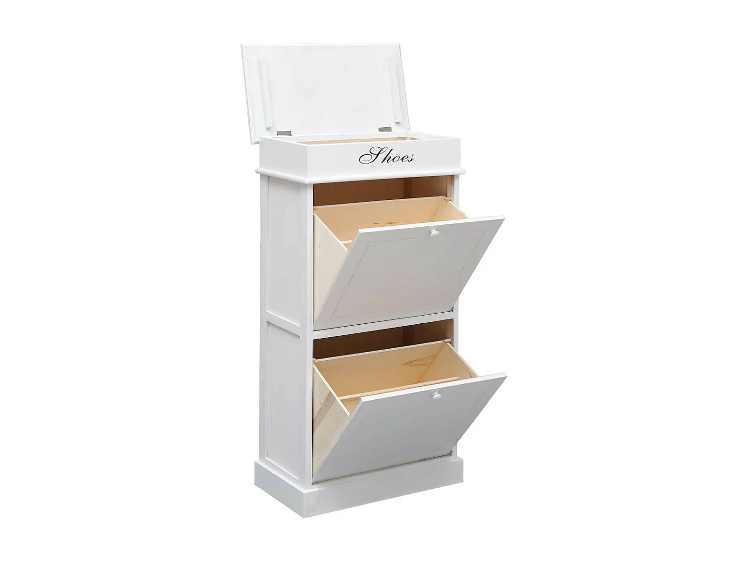 Armoire à chaussures Blanc 50 x 28x98 Bois de Paulownia