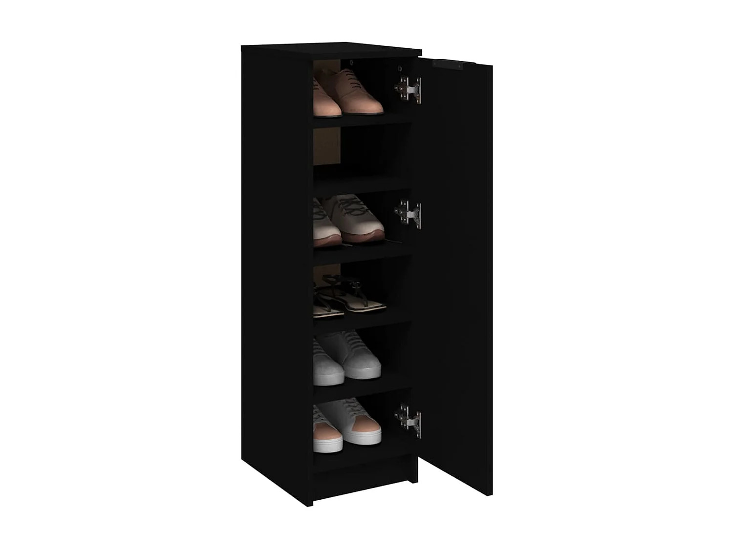 Armoire à chaussures noir 30x35x100 bois d'ingénierie