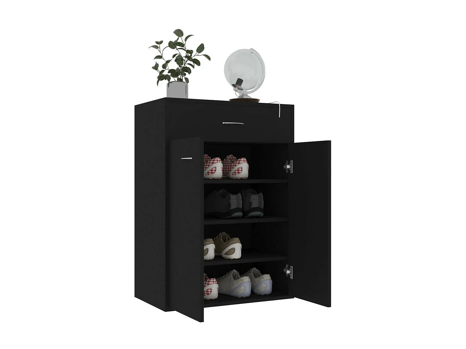 Armoire à chaussures Noir 60x35x84