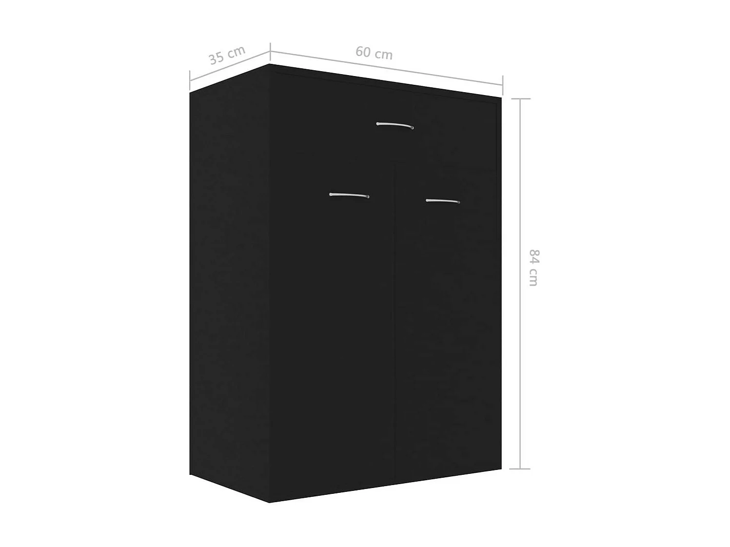 Armoire à chaussures Noir 60x35x84