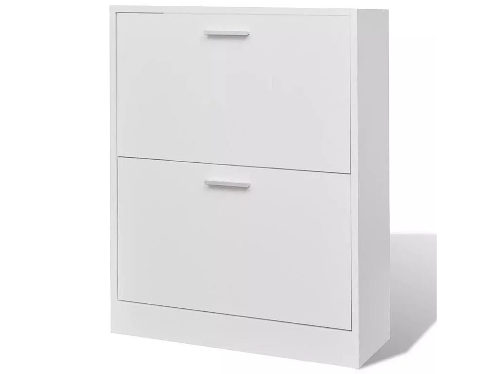 Meuble à chaussures en bois avec 2 compartiments Blanc