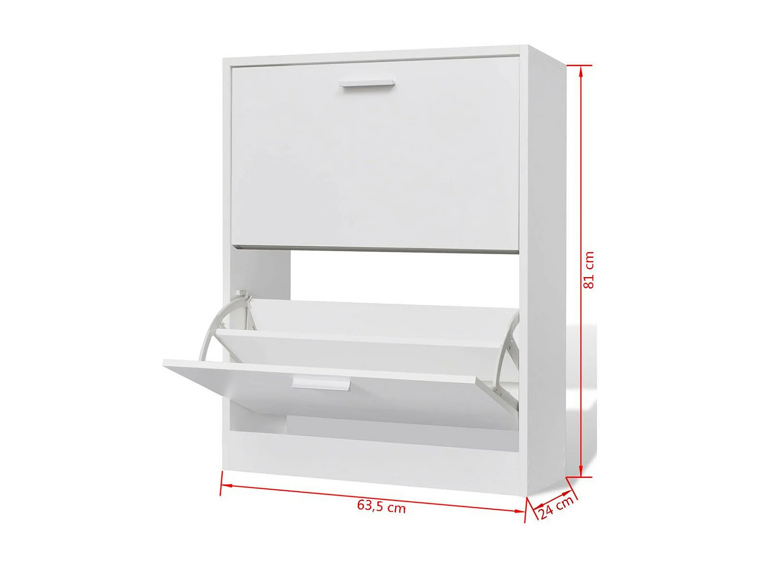 Meuble à chaussures en bois avec 2 compartiments Blanc