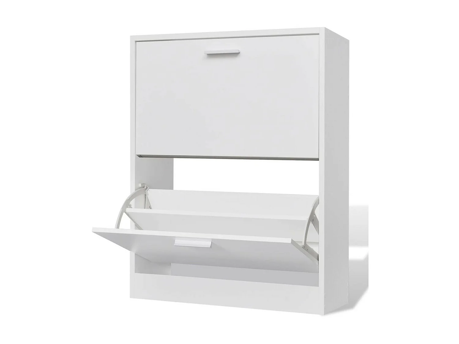 Meuble à chaussures en bois avec 2 compartiments Blanc