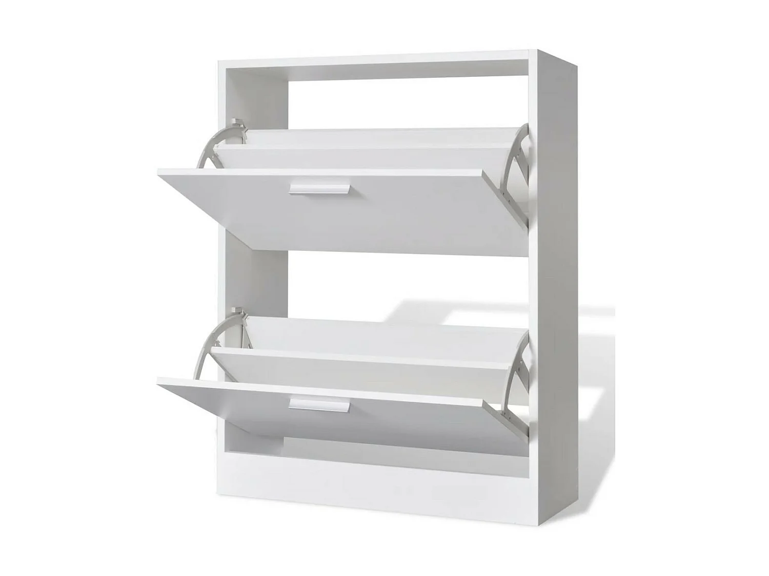 Meuble à chaussures en bois avec 2 compartiments Blanc