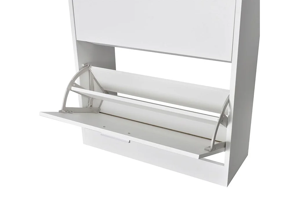 Meuble à chaussures en bois avec 2 compartiments Blanc