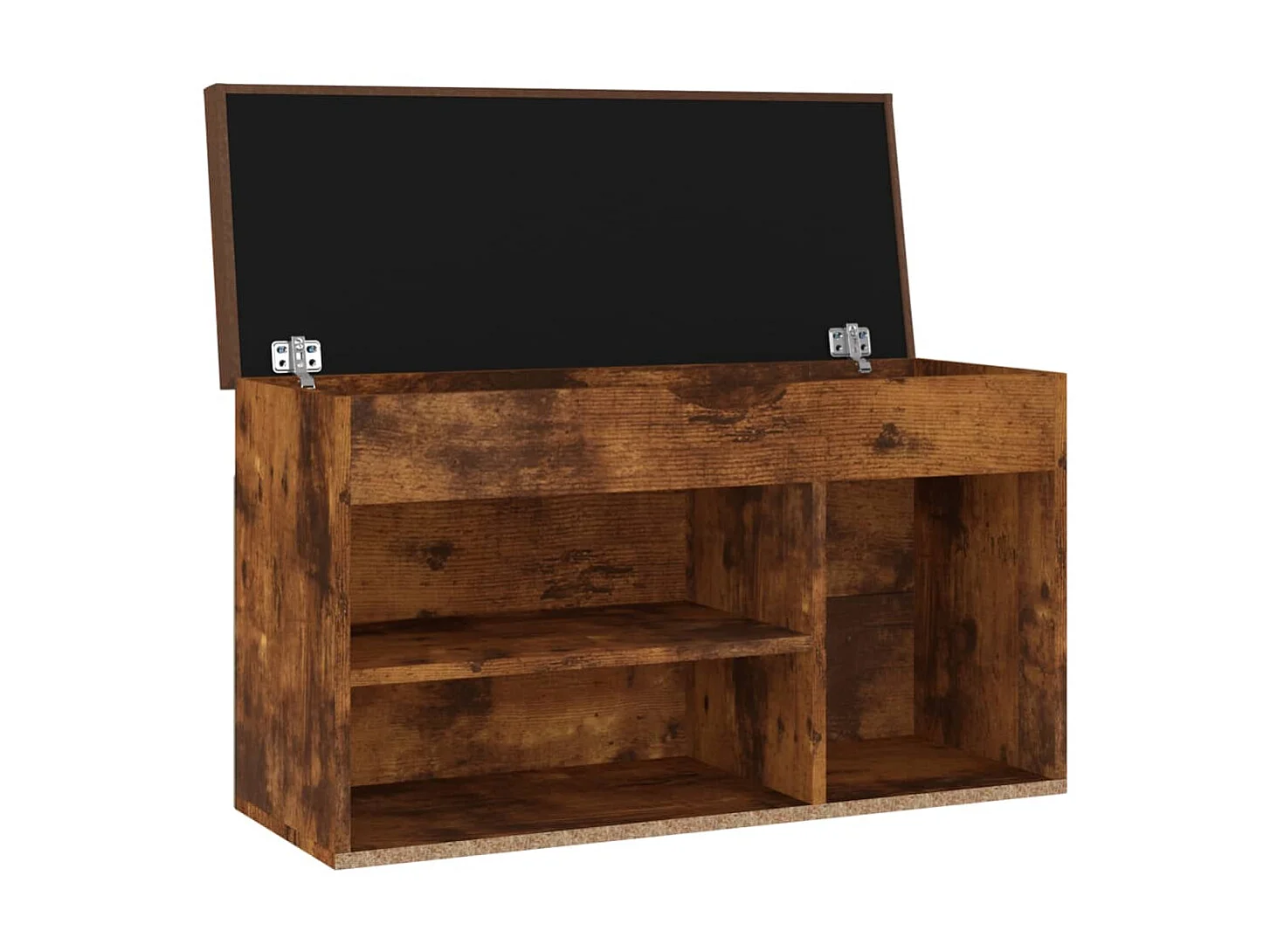 Banc à chaussures avec coussin Chêne fumé 80x30x47