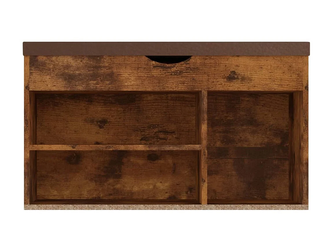Banc à chaussures avec coussin Chêne fumé 80x30x47
