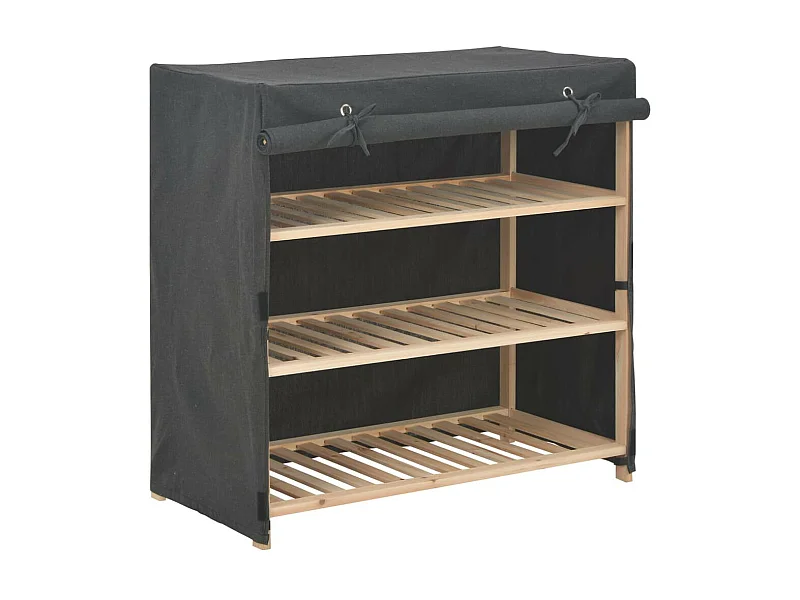 Armoire à chaussures avec housse Gris 79x40x80 Tissu